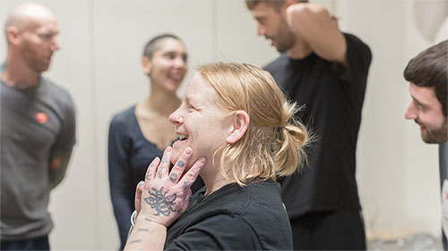 Thumbnail for Terrestrial: a year of arts adventures in Weston-super-Mare - showing a group of dancers in rehearsal